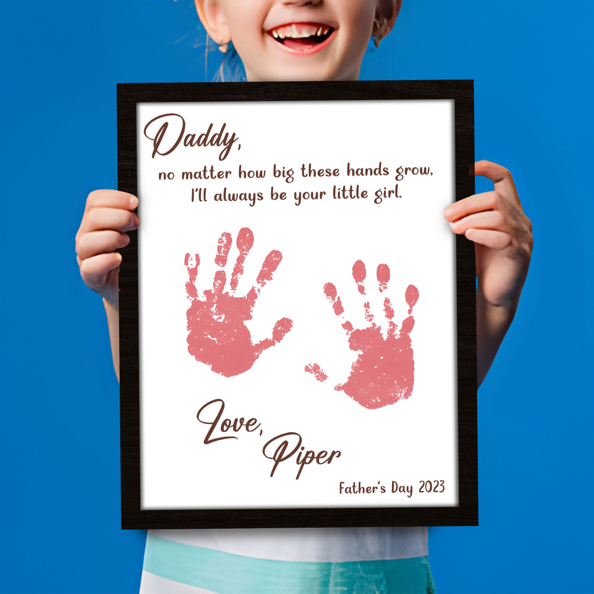 DIY Daddy Papi Gift, Father’s Day Gift, Father’s Day Wooden Sign, DIY Hand print Sign, Gifts for dad, Gifts from daughter, Gift For Him, Dad special keepsake