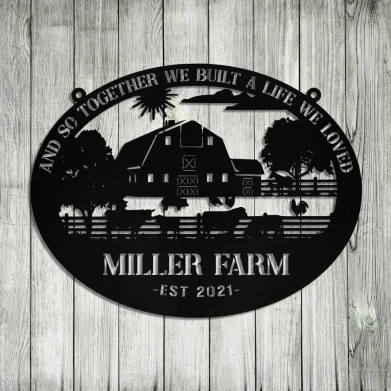 Personalized Metal Farm Sign Barn Cow Horse Pig Chicken Monogram