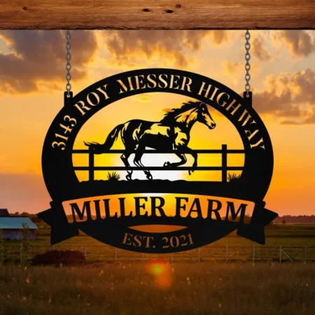 Personalized Metal Horse Sign Monogram, Custom Farm, Farmhouse