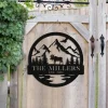Personalized Family Name Moose Deer Hunting Metal Sign, Custom Outdoor Cabin Art Gift For Him Dad