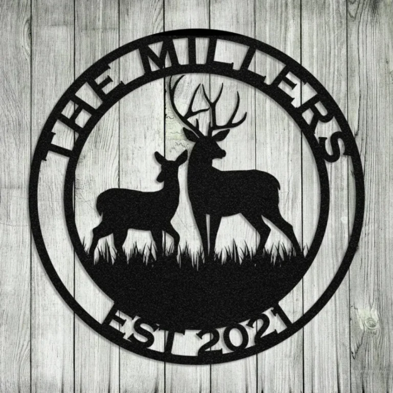 Deer Doe Hunting Hunter Metal Sign Monogram, Custom Outdoor Cabin, Lodge, Camp, Wall Decor