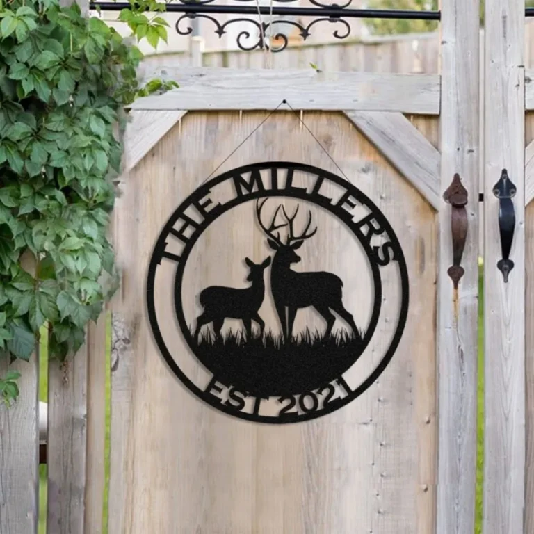 Deer Doe Hunting Hunter Metal Sign Monogram, Custom Outdoor Cabin, Lodge, Camp, Wall Decor