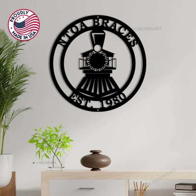 Personalized Train Sign, Cut Metal Sign, Metal Wall Art, Metal House Sign