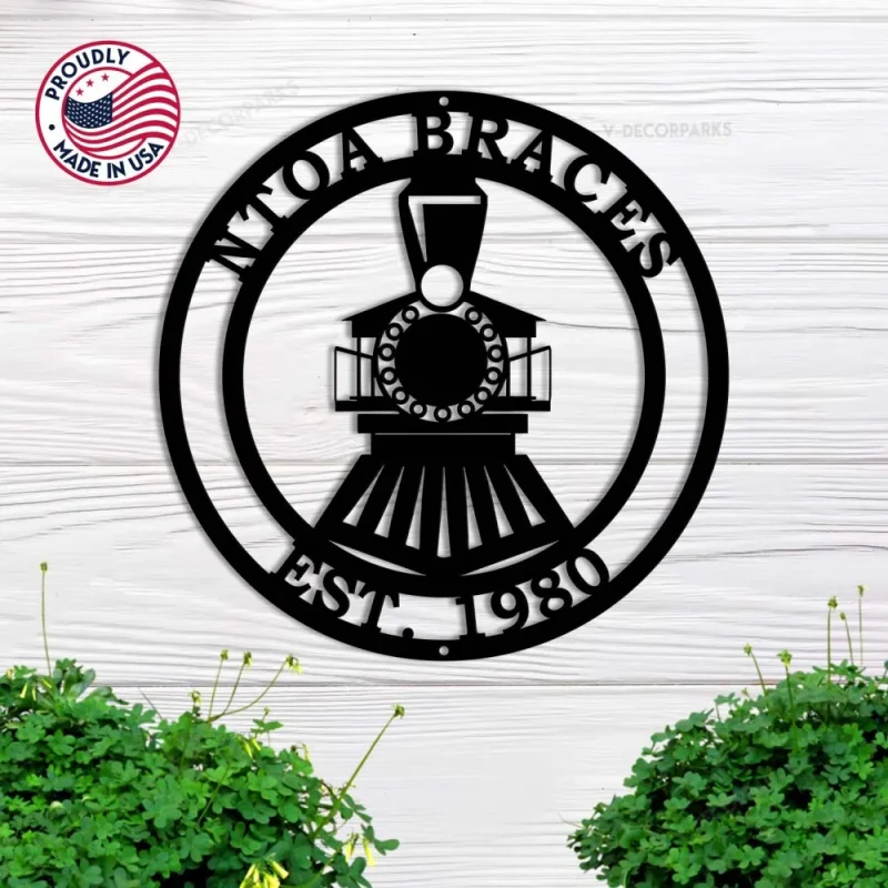 Personalized Train Sign, Cut Metal Sign, Metal Wall Art, Metal House Sign