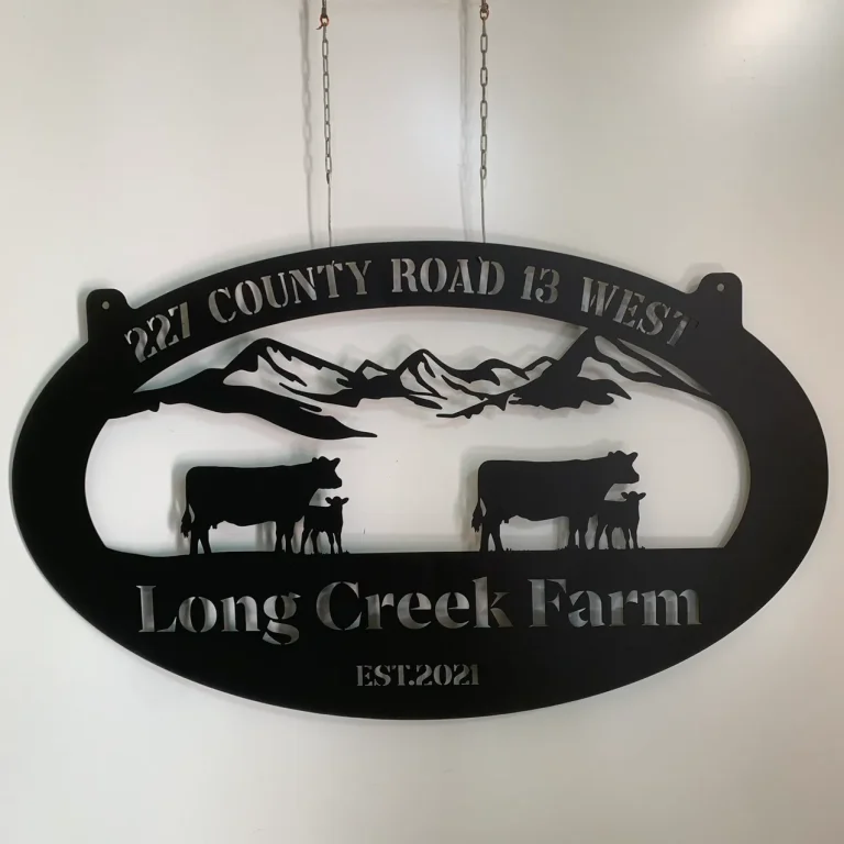 Personalized Your Metal Farm Sign with Tractor, Horses And Rooster, Farmhouse Decor, Metal Ranch Art, Farm Door Sign, Outdoor Decor