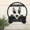 Bull Terrier Dog Lovers Funny Personalized Metal House Sign Cut Metal Sign