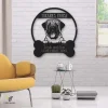 Bullmastiff Dog Lovers Personalized Metal Sign Dog's House Cut Metal Sign