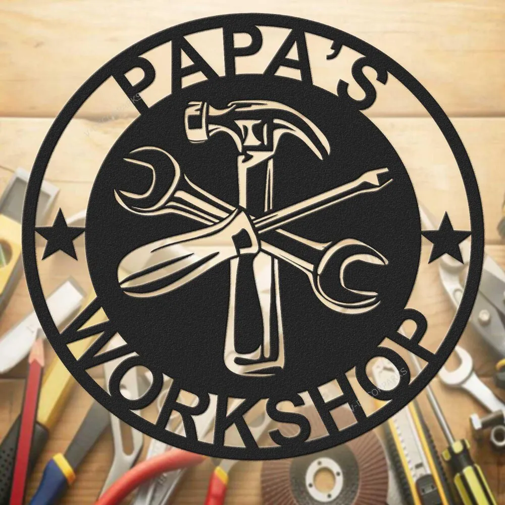 Custom Workshop Signt For Dadpapas Work Shop Metal Signpersonalized Builder Signworkshop 2357