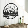 Great Outdoors Moose Monogram, Cut Metal Sign, Metal Wall Art, Metal House Sign