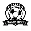 Soccer Ball Monogram, Cut Metal Sign, Metal Wall Art, Metal House Sign