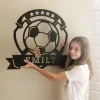 Soccer Ball Monogram, Cut Metal Sign, Metal Wall Art, Metal House Sign