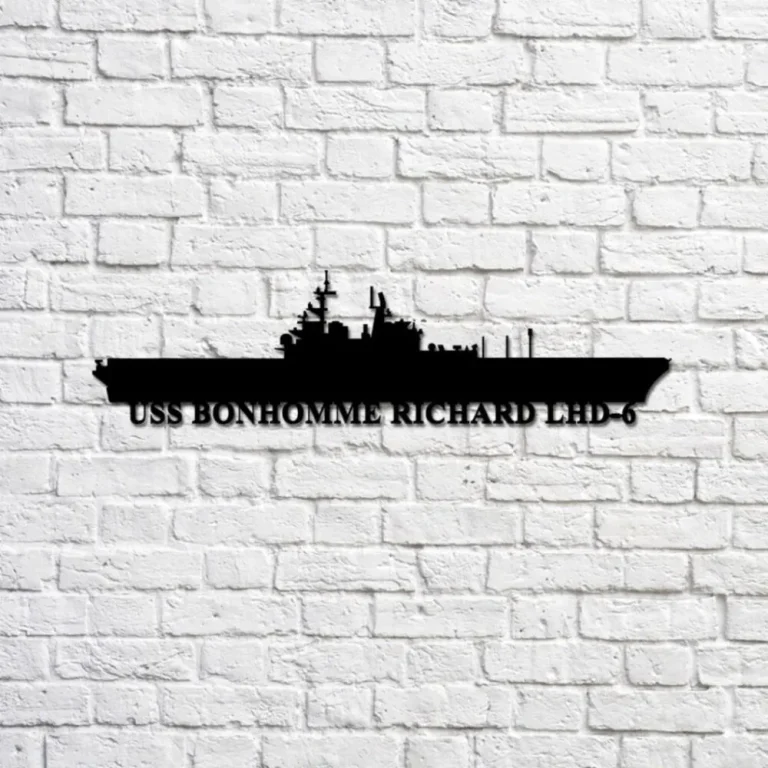 Uss Bonhomme Richard Lhd-6 Navy Ship Metal Sign, Memory Wall Metal Sign Gift For Navy Veteran