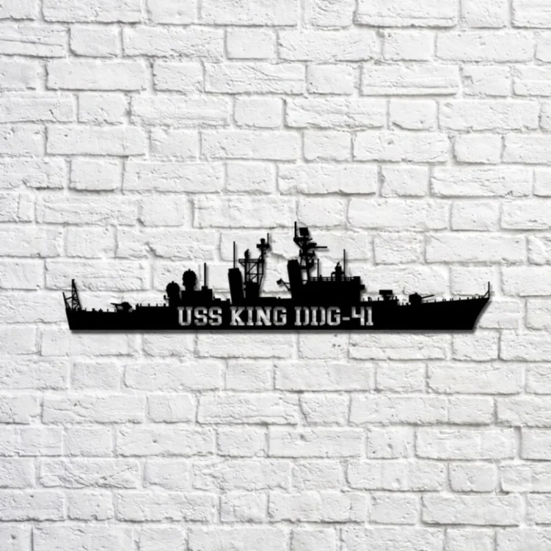 Uss King Ddg-41 Navy Ship Metal Sign, Memory Wall Metal Sign Gift For Navy Veteran