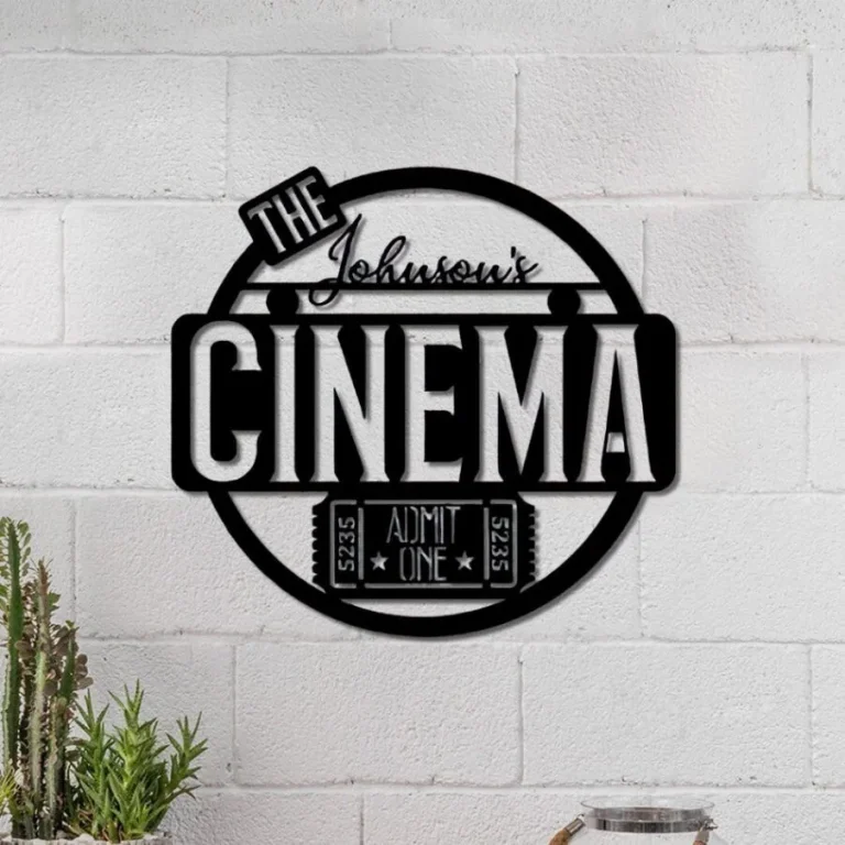 The Cinema Metal Wall Art, Wall Decor, Cut Metal Sign, Metal Wall Art, Metal House Sign