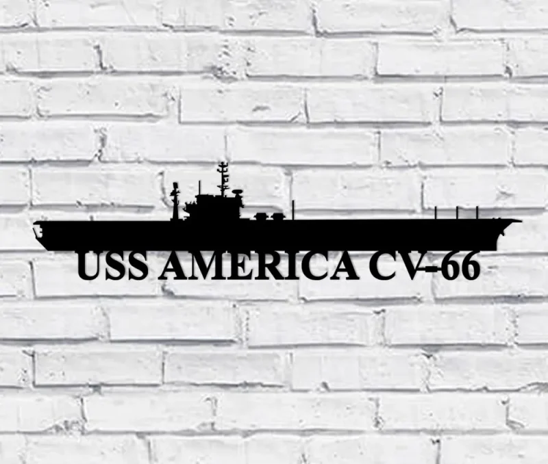Uss America Cv-66 Navy Ship Metal Sign, Memory Wall Metal Sign Gift For Navy Veteran