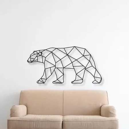 Bear Geometric Wall Art, Bear Wall Decor, Animal Decor, Metal Wall Decor, Living Room Decor, Gift For Bear Lover, Nursery Decor, Kids Room