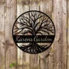 Personalized Metal Garden Stake, Metal Yard Stake Sign, Life Tree Garden Decoration, Dedication Memorial Yard Art Marker