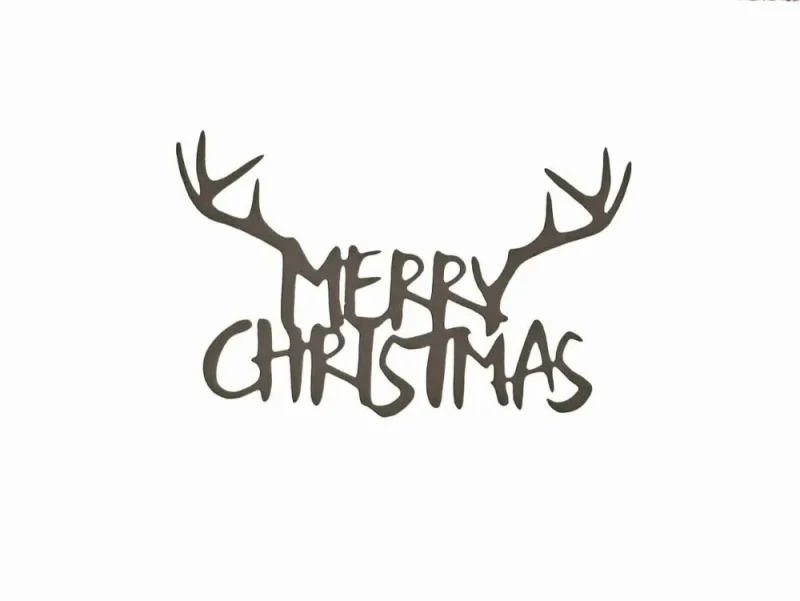 Merry Christmas Antler Sign - Rustic Christmas Decor - Reindeer Sign - Holiday Decor - Christmas Door Hanger - Christmas Metal Wall Art