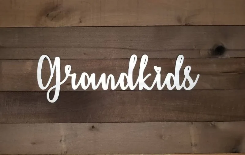 Metal Grandkids Sign, Grandkids Wall Hanging, Grandparents Gift, Grandchildren Sign, Grandkids Word Art, Grandkids Picture Gallery Wall