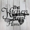 Kitchen Metal Sign, Kitchen Decor, Decorative Kitchen Art, The Kitchen Is The Heart Of The Home, Gift For Mom, Kitchen Wall Decor