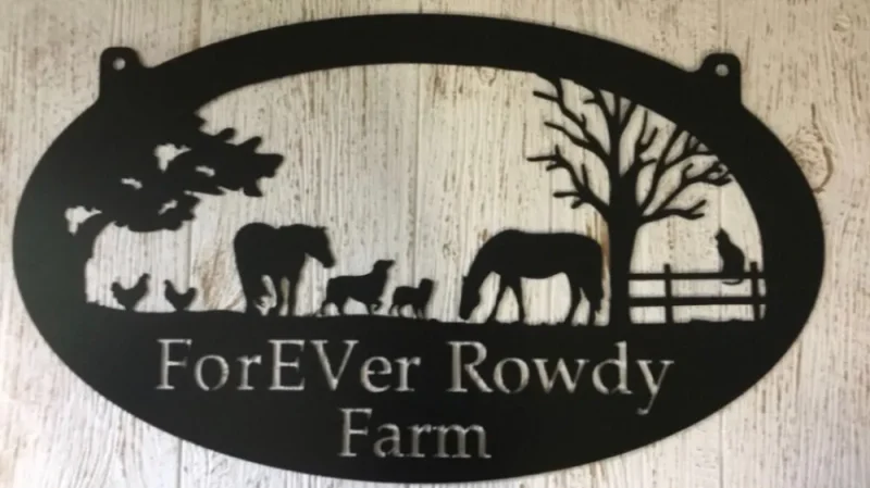 Personalized Metal Horses Sign ,farm Sign Horses Dog Fence Cat, Metal Wall Art, Metal House Sign