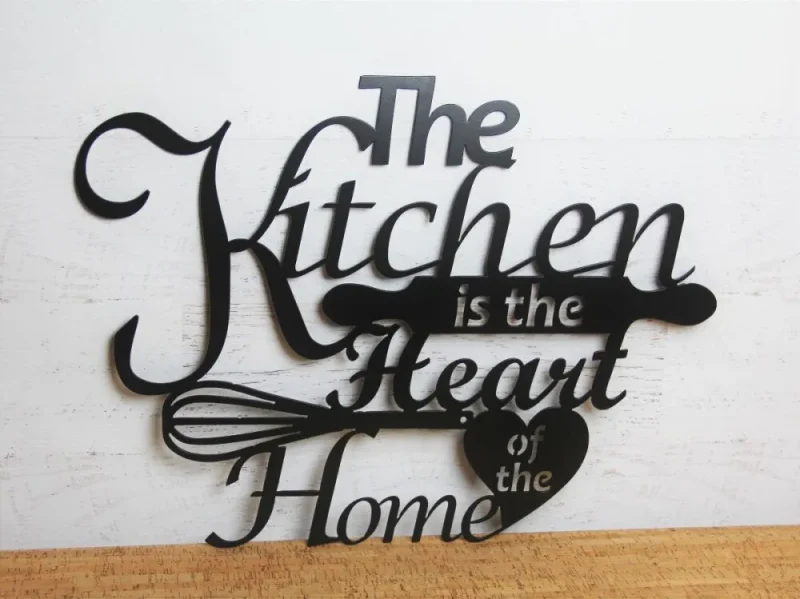 Kitchen Metal Sign, Kitchen Decor, Decorative Kitchen Art, The Kitchen Is The Heart Of The Home, Gift For Mom, Kitchen Wall Decor