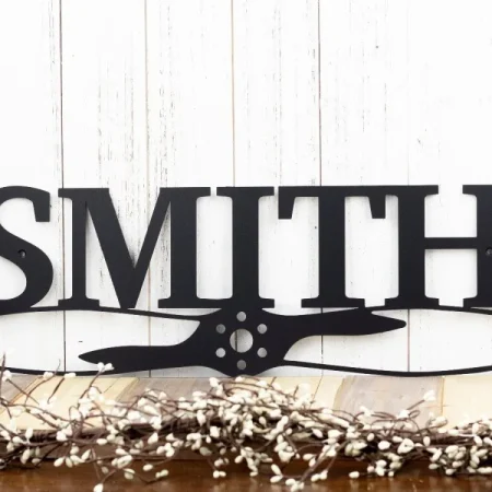Custom Family Name Sign, Pilot Gift, Metal Wall Decor, Custom Family Sign, Aviation, Airplane, Personalized Sign, Last Name Sign