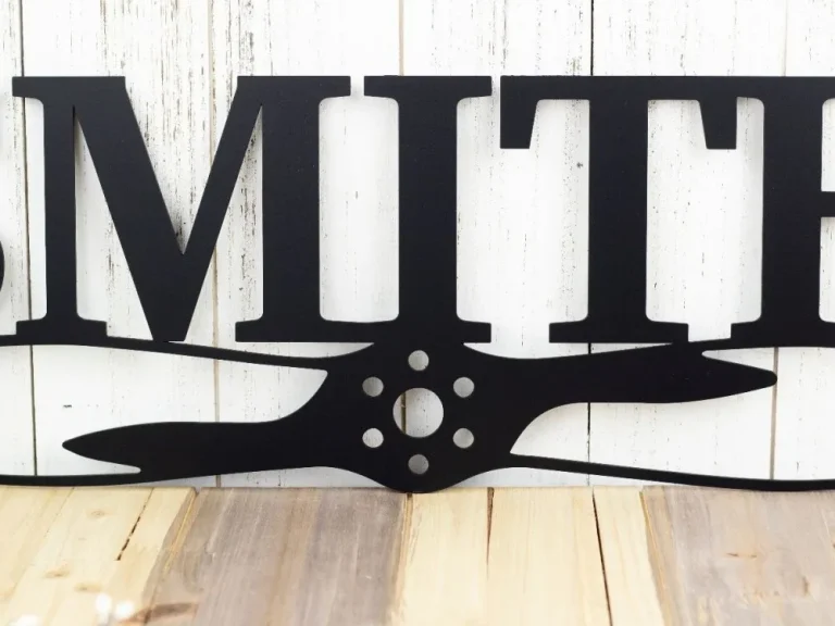 Custom Family Name Sign, Pilot Gift, Metal Wall Decor, Custom Family Sign, Aviation, Airplane, Personalized Sign, Last Name Sign