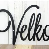 Velkommen Script Metal Sign - Norwegian Welcome, Black, Word Art, Wall Decor, Door Signs, Door Decor, Welcome