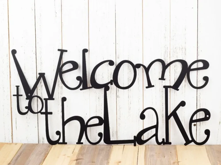 Welcome To The Lake Metal Sign, Lake House Decor, Metal Wall Art, Outdoor Sign, Sign, Lake Wall Decor, Cabin Decor, Metal Wall Decor