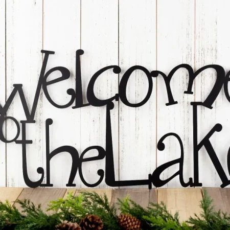 Welcome To The Lake Metal Sign, Lake House Decor, Metal Wall Art, Outdoor Sign, Sign, Lake Wall Decor, Cabin Decor, Metal Wall Decor