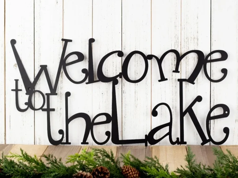 Welcome To The Lake Metal Sign, Lake House Decor, Metal Wall Art, Outdoor Sign, Sign, Lake Wall Decor, Cabin Decor, Metal Wall Decor