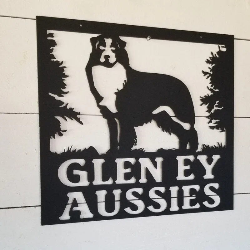Australian Shepherd Aussie Working Dog Herding Sheep Indoor Or Outdoor Metal Sign