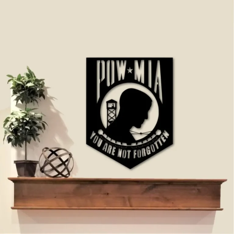 Pow Mia Metal Sign, Military Metal Wall Art, Missing In Action, You Are Not Forgotten, Military Sign, Patriotic Decor, Military Gift