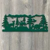 Forest Wildlife Scene Metal Sign Cutout, Cut Metal Sign, Wall Metal Art