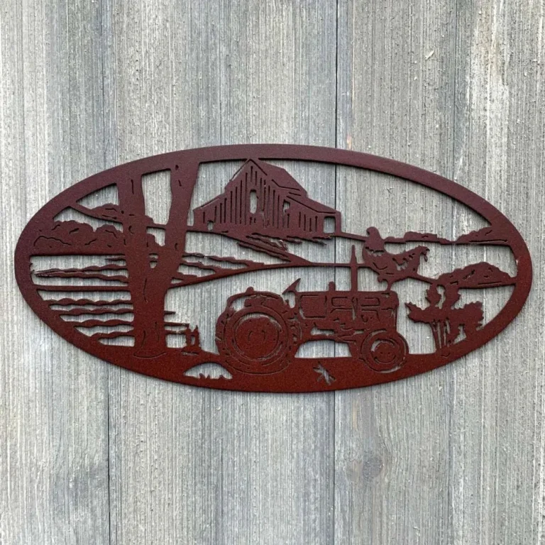 Farm Scene Metal Sign Cutout, Cut Metal Sign, Wall Metal Art