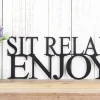 Sit Relax Enjoy Metal Wall Art, Metal Sign, Wall Decor, Outdoor Sign, Garden Sign, Patio Decor, Lake House Sign, Sign