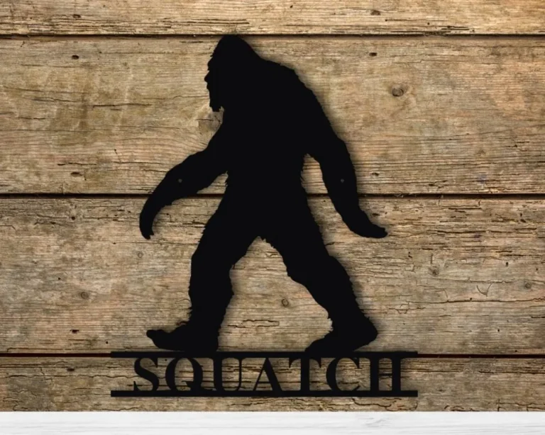 Bigfoot Personalized Metal Sign, Personalized Sasquatch Metal Sign, Custom Name Sasquatch Sign, Custom Bigfoot Sign