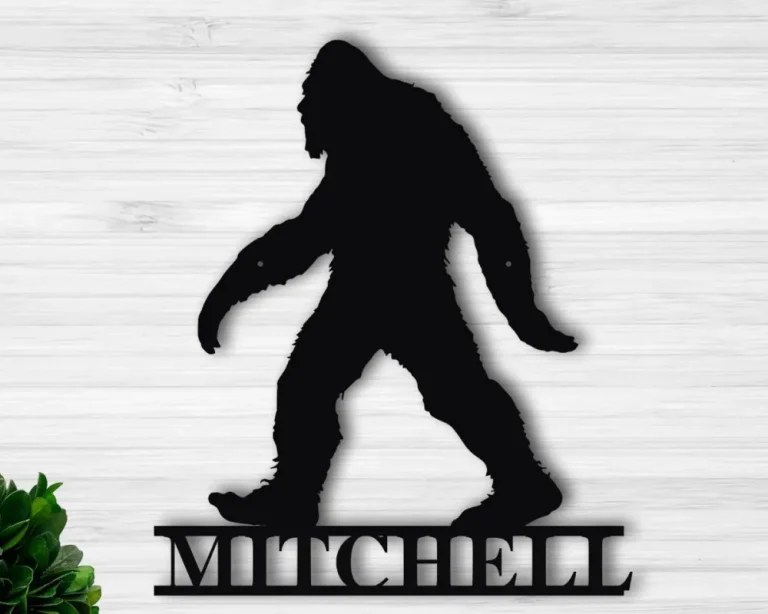 Bigfoot Personalized Metal Sign, Personalized Sasquatch Metal Sign, Custom Name Sasquatch Sign, Custom Bigfoot Sign