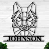 Personalized Geometric Wolf Sign, Custom Wolf Head Sign, Personalized Wolf, Wilderness Sign, Custom Metal Name Sign