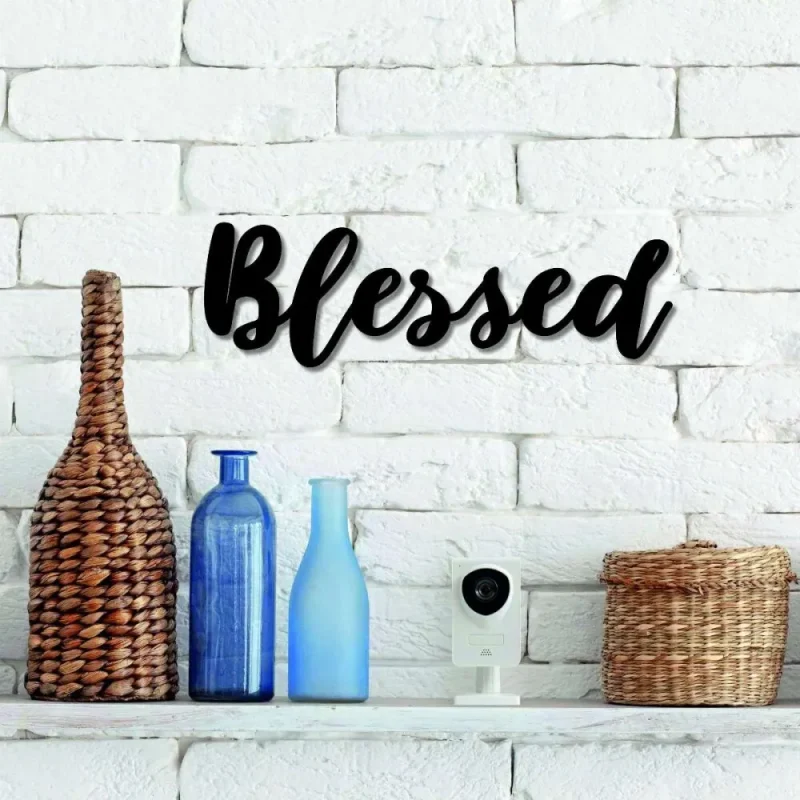 Blessed Metal Sign, Metal Wall Art, Blessed Sign, Metal Words, Metal Wall Decor, Metal Signs, Housewarming Gift