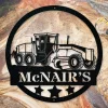 Custom Road Grader Metal Wall Art, Personalized Road Grader Metal Sign