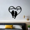 Love Birds - Love You Sign Cut From Steel - Metal - Love Birds Sign - Metal Decor Love - Unique Gift Wall Decor - Valentines Day Gift