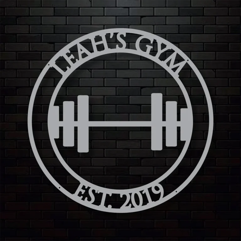 Custom Metal Gym Sign, Weights Gym Sign, Gym Metal Art