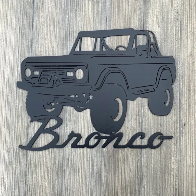 Bronco Metal Sign Cutout, Cut Metal Sign, Wall Metal Art