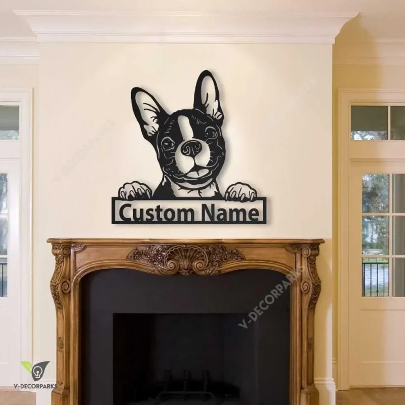 Personalized Boston Terrier Dog Metal Sign Art, Custom Boston Terrier Dog Metal Sign, Boston Terrier Dog Gifts For Men, Dog Gift