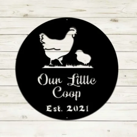 Custom Chicken Coop Sign, Hen House Coop Cut Metal Sign, Chicken Coop Metal Wall, Personalized Chicken Coop Laser Cut Metal Sign