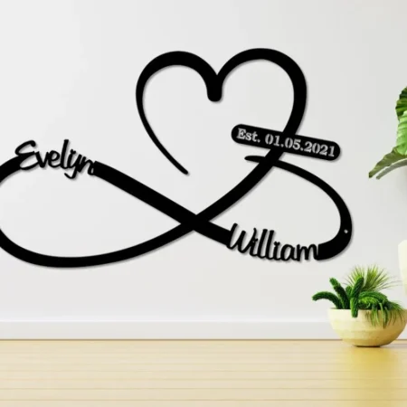 Infinity Heart Metal Sign,gift For Couple,personalized Metal Wall Decor,gift For Her,gift For Boyfriend,gift For Husband, Anniversary Gift