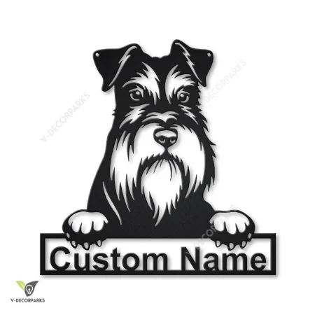 Personalized Miniature Schnauzer Dog Metal Sign Art, Custom Miniature Schnauzer Metal Sign, Animal Funny, Father's Day Gift, Pets Gift