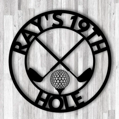 Golf 19th Hole Custom Name Metal Sign, Golf Sign, Bar Sign, 19th Hole, Custom Golf Sign, Man Cave, Home Bar, Game Room Sign, Fathers Day